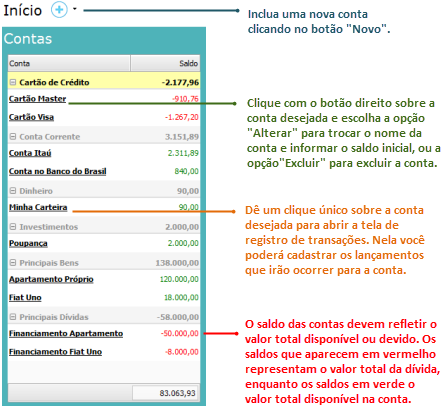 Guia para cadastro de contas do Dindin